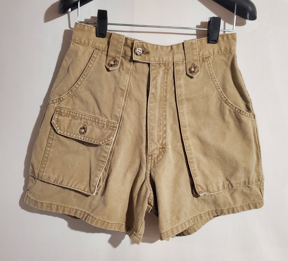 Vtg 80s 90s Old Label Banana Republic High Waisted Safari Cargo Shorts Size 6